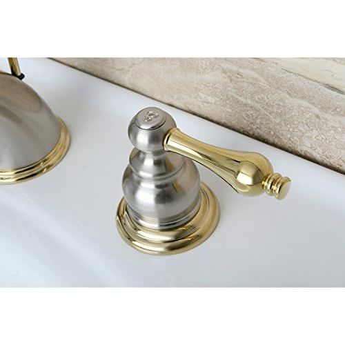  Elements of Design Victorian EB979AL Widespread Lavatory Faucet with Retail Pop-Up, 8-Inch to 16-Inch, Satin Nickel/Polished Brass