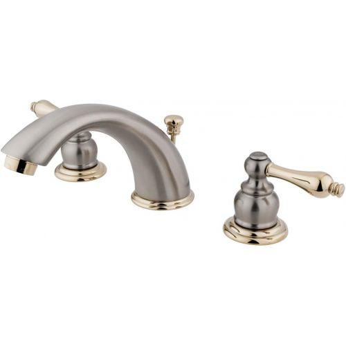  Elements of Design Victorian EB979AL Widespread Lavatory Faucet with Retail Pop-Up, 8-Inch to 16-Inch, Satin Nickel/Polished Brass