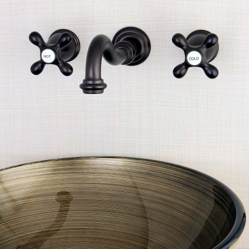  Elements of Design ES3125AX Wall Mount Sink Faucet with Cross Handle, 8-5/16 Spout Reach, Oil Rubbed Bronze