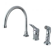 Elements of Design EB811 Widespread Single Handle Kitchen Faucet With Sprayer 8 Polished Chrome