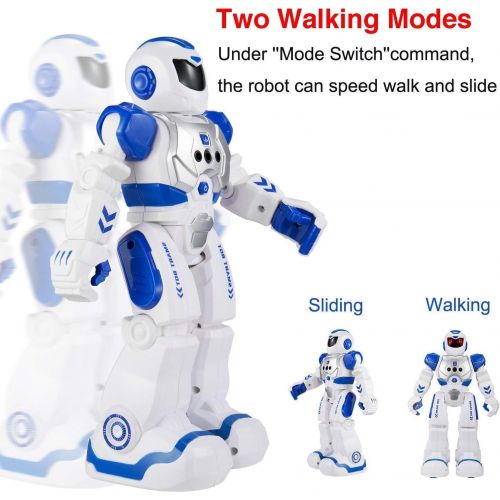  [아마존베스트]Elemusi Remote Wireless Control Robot for Kids Toys,Smart Robots with Singing,Dancing,Gesture Sensing Entertainment Robotics for Children (Blue)