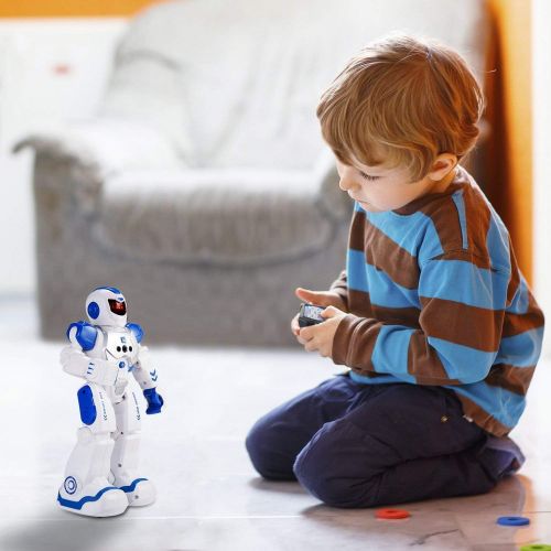  [아마존베스트]Elemusi Remote Wireless Control Robot for Kids Toys,Smart Robots with Singing,Dancing,Gesture Sensing Entertainment Robotics for Children (Blue)