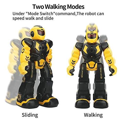  [아마존베스트]Elemusi Remote Wireless Control Robot for Kids Toys,Smart Robots with Singing,Dancing,Gesture Sensing Entertainment Robotics for Children (Yellow)