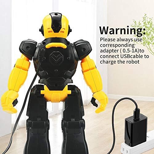  [아마존베스트]Elemusi Remote Wireless Control Robot for Kids Toys,Smart Robots with Singing,Dancing,Gesture Sensing Entertainment Robotics for Children (Yellow)