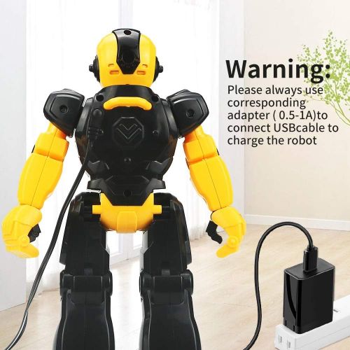  [아마존베스트]Elemusi Remote Wireless Control Robot for Kids Toys,Smart Robots with Singing,Dancing,Gesture Sensing Entertainment Robotics for Children (Yellow)