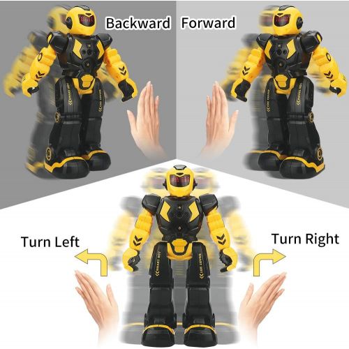  [아마존베스트]Elemusi Remote Wireless Control Robot for Kids Toys,Smart Robots with Singing,Dancing,Gesture Sensing Entertainment Robotics for Children (Yellow)