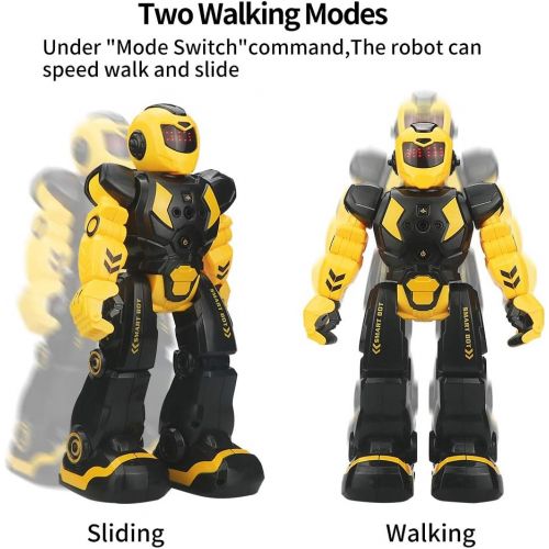  [아마존베스트]Elemusi Remote Wireless Control Robot for Kids Toys,Smart Robots with Singing,Dancing,Gesture Sensing Entertainment Robotics for Children (Yellow)