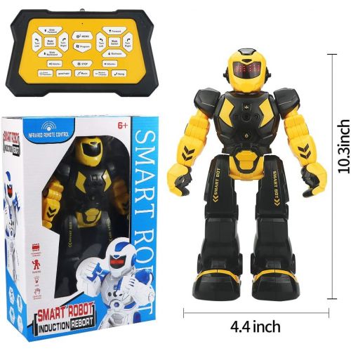  [아마존베스트]Elemusi Remote Wireless Control Robot for Kids Toys,Smart Robots with Singing,Dancing,Gesture Sensing Entertainment Robotics for Children (Yellow)