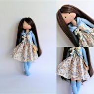 Handmade doll. Art doll. Fabric doll.Tilda doll.Textile doll. Dolls ElenShudra. Gift idea. Christmas. Rag doll handmade. Cloth doll