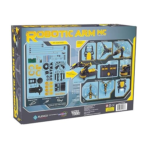  Elenco Teach Tech “Robotic Arm Wire Controlled”, Robotic Arm Kit, STEM Building Toys for Kids 12+
