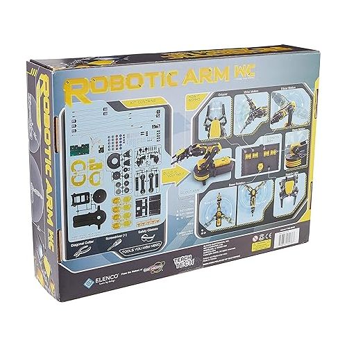  Elenco Teach Tech “Robotic Arm Wire Controlled”, Robotic Arm Kit, STEM Building Toys for Kids 12+