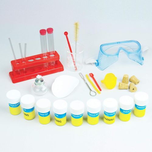  Elenco Edu-Toys Chemistry Lab | Introduction to Chemistry Principles | Includes Everything You Need | Beakers, Test Tubes, Thermometer and More | Plus Safety Goggles