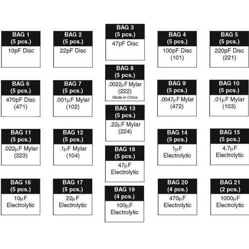  Elenco 100 Capacitor Component Kit - CAPK-100