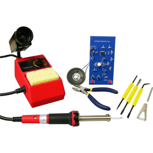  Elenco Deluxe Learn to Solder Kit | Fully Adjustable Soldering Station | Temperature Range: 350°-900°F | SL-75T2 Wedge Tip | ST-1 Side cutters | SE-1 Solder Ease Kit | SP-1A Solder