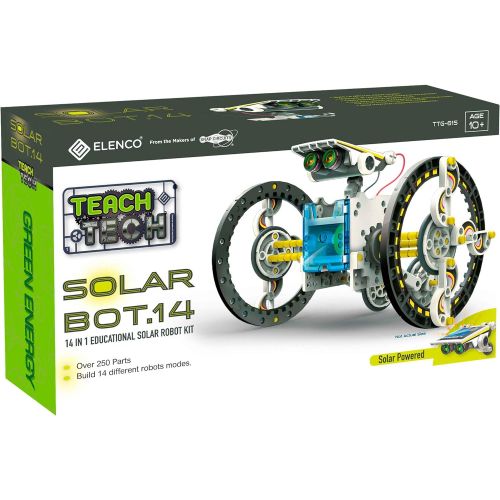  Elenco Teach Tech SolarBot.14, Transforming Solar Robot Kit, STEM Learning Toys for Kids 10+