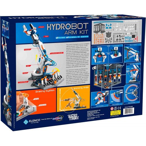  Elenco Teach Tech “Hydrobot Arm Kit”, Hydraulic Kit, STEM Building Toy for Kids 10+