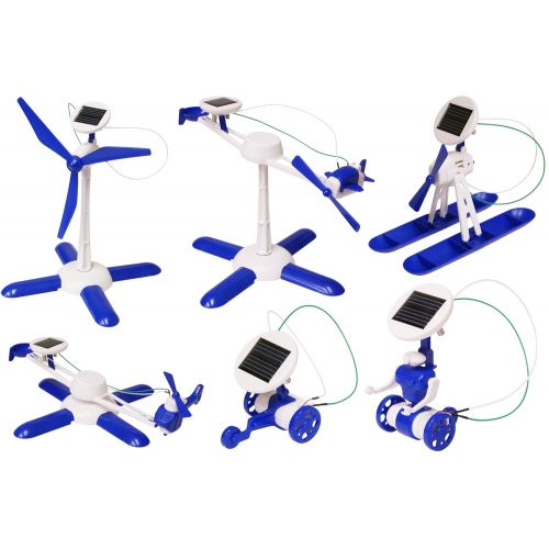  Elenco Edu-Toys 6-in-1 Solar Kit| Build 6 Solar Powered Models | No batteries | Sun Powered