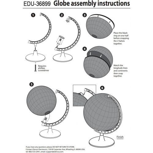  [아마존베스트]Edu-Toys EDU36899A Desktop Political Globe, 11-Inch