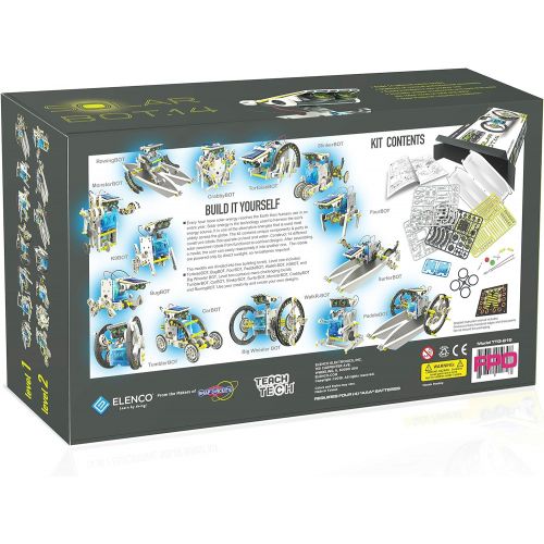  [아마존베스트]Elenco Teach Tech SolarBot.14 | Transforming Solar Robot Kit | STEM Educational Toys for Kids 10+