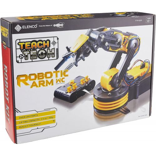  Elenco Teach Tech “Robotic Arm Wire Controlled”, Robotic Arm Kit, STEM Building Toys for Kids 12+