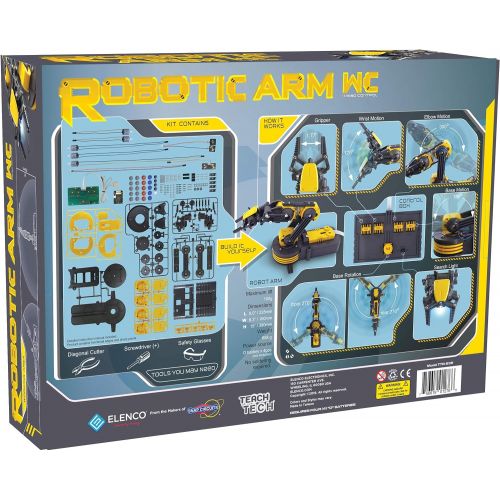  Elenco Teach Tech “Robotic Arm Wire Controlled”, Robotic Arm Kit, STEM Building Toys for Kids 12+