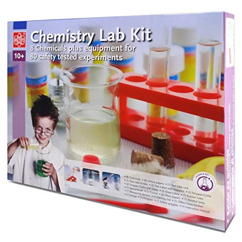  Elenco Edu-Toys Chemistry Lab | Introduction to Chemistry Principles | Includes Everything You Need | Beakers, Test Tubes, Thermometer and More | Plus Safety Goggles