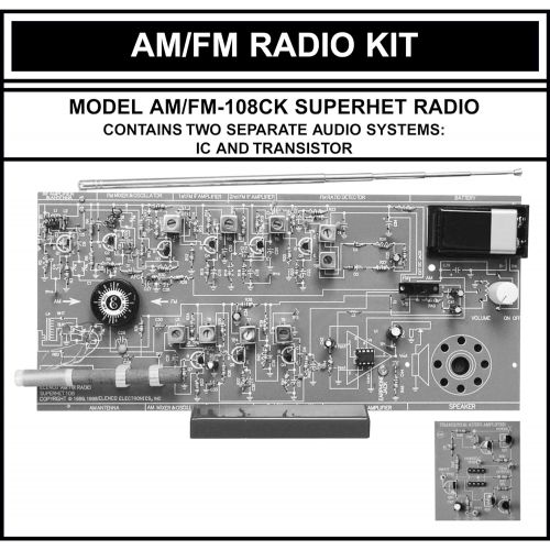  Elenco AM/FM Radio Kit Switch Between ICs & Transistors Solder Great STEM Project Superheterodyne Designed to AM and FM Broadcasts SOLDERING REQUIRED