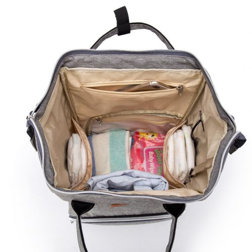  Eleoption ELEOPTION Waterproof Diaper Backpack Large Capacity Baby Bag Nappy Bags for Mom Dad with...