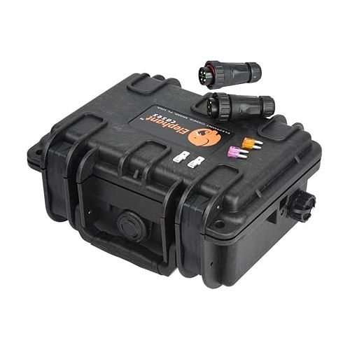  Elephant B095S4 Kayak Battery Box Waterproof Battery Enclosure for Powering GPS, Fish Finders, Led Lights, Aerator Pump (4 pin Single)