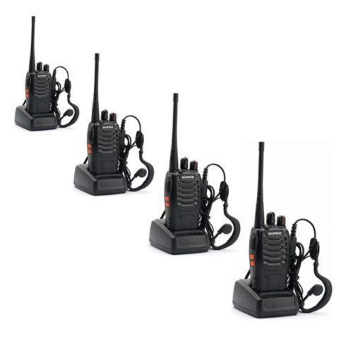  Elephant Xu Baofeng BF-888S Two Way Radios Long Range Walkie Talkie Rechargeable Walkie Talkies Handheld Radio Built in Flashlight with Earpiece(Pack of 4)