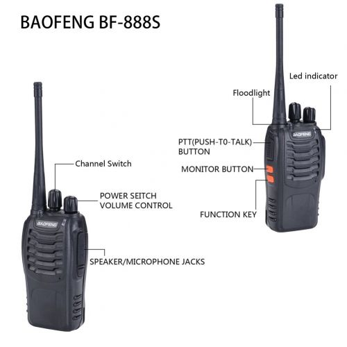  Elephant Xu Baofeng BF-888S Walkie Talkies Long Range Two Way Radio 16 Channels Rechargeable 2 Way Radio Built...