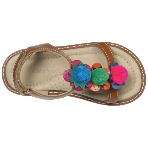  Elephantito Girls Caribe Pom Sandal-K, Multi Color 11.5 M US Little Kid