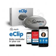 Elepho eClip Baby Reminder For Your Car  Attaches to car seat, seat belt and diaper bag  Connects to smartphone via low power Bluetooth  Sends proximity alerts, high and low tem