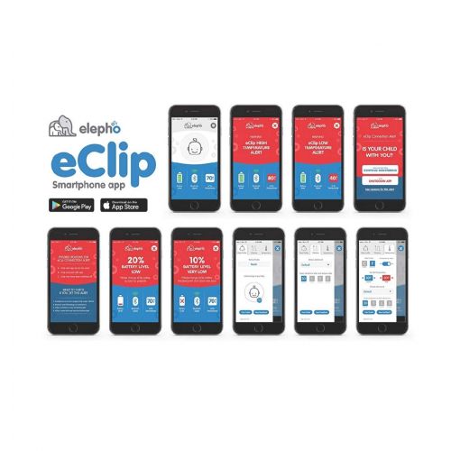 Elepho eClip Baby Reminder For Your Car  Attaches to car seat, seat belt and diaper bag  Connects to smartphone via low power Bluetooth  Sends proximity alerts, high and low tem