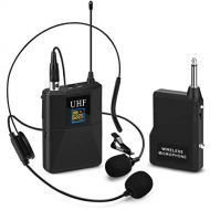Lavalier Microphone,EletecPro Wireless Microphone System with Headset & Lavalier Lapel Mics,Beltpack Transmitter&Receiver,Ideal for Teaching, Preaching and Public Speaking Applicat