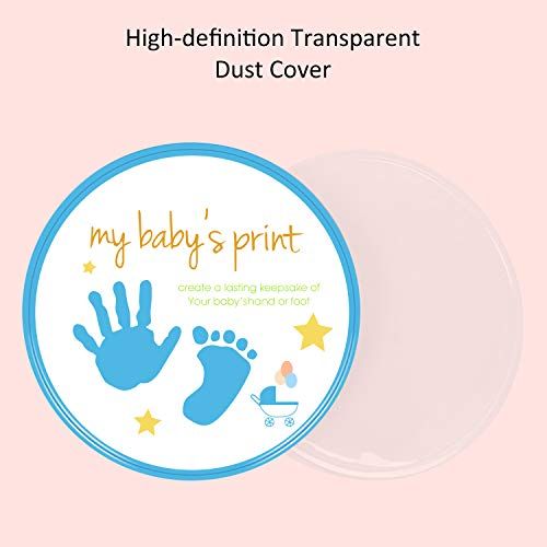  Elf Star Newborn Baby Handprint and Footprint Keepsake Decoration Gifts Personalized Non-Toxic DIY Infants Clay Souvenir Ornament Kit for Boys and Girls (Blue)