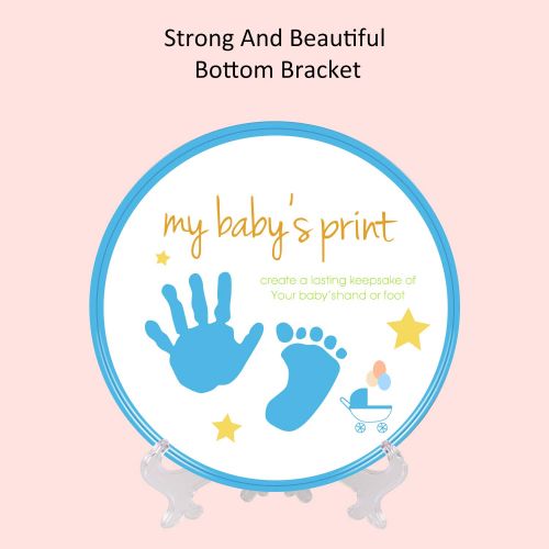  Elf Star Newborn Baby Handprint and Footprint Keepsake Decoration Gifts Personalized Non-Toxic DIY Infants Clay Souvenir Ornament Kit for Boys and Girls (Blue)