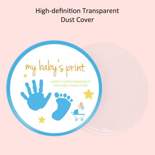  Elf Star Newborn Baby Handprint and Footprint Keepsake Decoration Gifts Personalized Non-Toxic DIY Infants Clay Souvenir Ornament Kit for Boys and Girls (Blue)