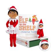 Elf on the Shelf Bundle - The Elf on the Shelf: Christmas Tradition Book with Dark Skin Brown Eyed Girl Scout Elf and Girl Plushee Pal