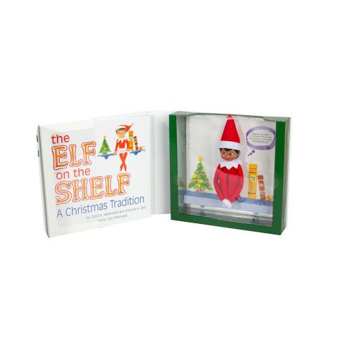  Elf on the Shelf Bundle - The Elf on the Shelf: Christmas Tradition Book with Dark Skin Brown Eyed Girl Scout Elf and Girl Plushee Pal