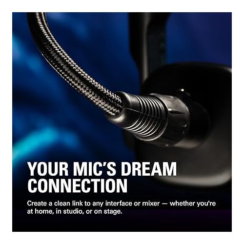  Elgato XLR Microphone Cable - Shielded Microphone Cable for Studio Recording and Live Production, Gold-Plated Pins, Male to Female, for Mic and Balanced Analog Line Levels, 10ft/3m