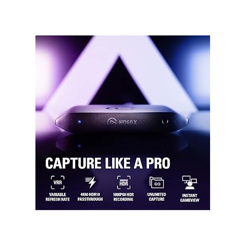  Elgato HD60 X 1080p60 HDR10 External Capture Card for PS5, PS4/Pro, Xbox Series X/S, Xbox One, PC/Mac(Renewed)