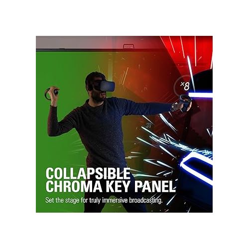  Elgato Green Screen - Collapsible Chroma Key Backdrop, Wrinkle-Resistant Fabric and Ultra-Quick Setup for background removal for Streaming, Video Conferencing, on Instagram, TikTok, Zoom, Teams, OBS