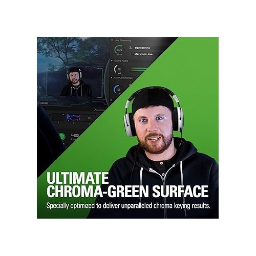  Elgato Green Screen - Collapsible Chroma Key Backdrop, Wrinkle-Resistant Fabric and Ultra-Quick Setup for background removal for Streaming, Video Conferencing, on Instagram, TikTok, Zoom, Teams, OBS