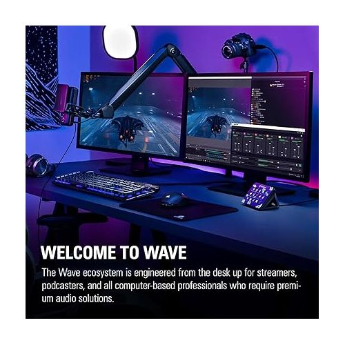  Elgato Wave Mic Arm - Premium Broadcasting Boom Arm with Cable Management Channels, Desk Clamp, 1/4