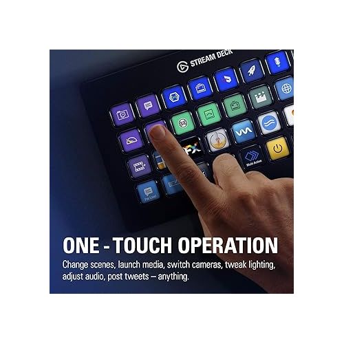  Elgato Stream Deck XL - Advanced Studio Controller, 32 macro keys, trigger actions in apps and software like OBS, Twitch, ?YouTube and more, works with Mac and PC