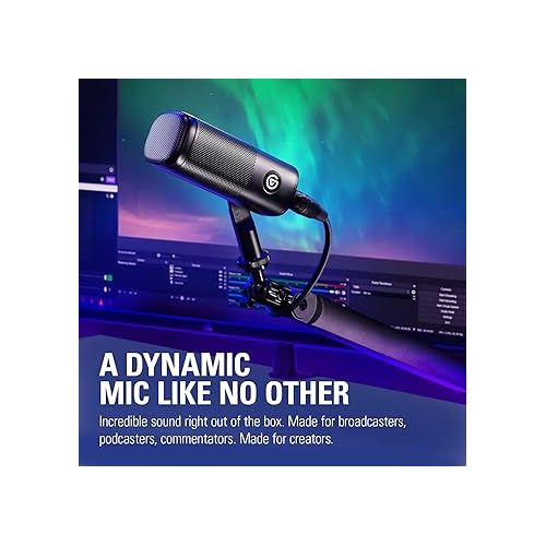  Elgato Wave DX - Dynamic XLR Microphone, Cardioid Pattern, Noise Rejection, Speech optimised for Podcasting, Streaming, Broadcasting, No Signal Booster Required, Works with Any Interface, for Mac, PC