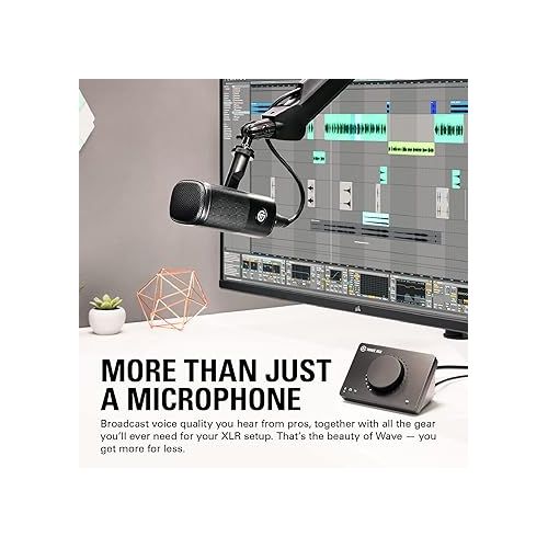  Elgato XLR Microphone Complete Bundle - Dynamic Mic, Boom Arm, XLR Cable, USB Interface, Free Mixer Software for Streaming, Podcasts, Vocal Recording, Starter-Friendly Audio Kit, PC/Mac