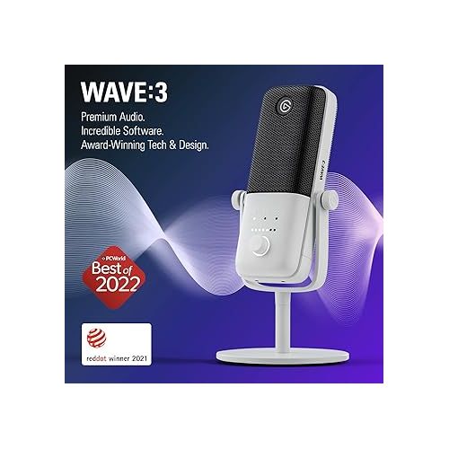  Elgato Stream Deck - Live Content Creation Controller & Wave:3 White - Premium Studio Quality USB Condenser Microphone for Streaming, Podcast