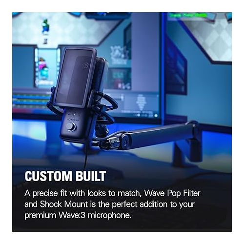  Elgato Pro Audio Set - Premium USB Condenser Microphone with Shock Mount, Pop Filter and Low Profile Mic Arm, for Streaming, Podcast, Gaming and Home Office, Free Mixer Software, for Mac, PC